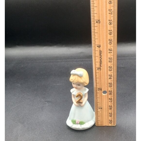 Growing Up Birthday Girls 2 Enesco 3" Celebration Blond Hair Blue Dress 1981 - Picture 2 of 15
